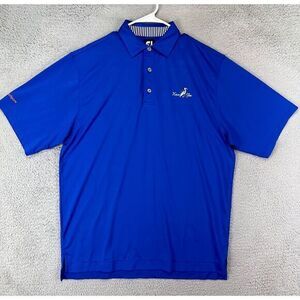 FootJoy FJ Golf Polo Shirt Adult Large Blue Golfer Golfing Rugby Activewear Mens